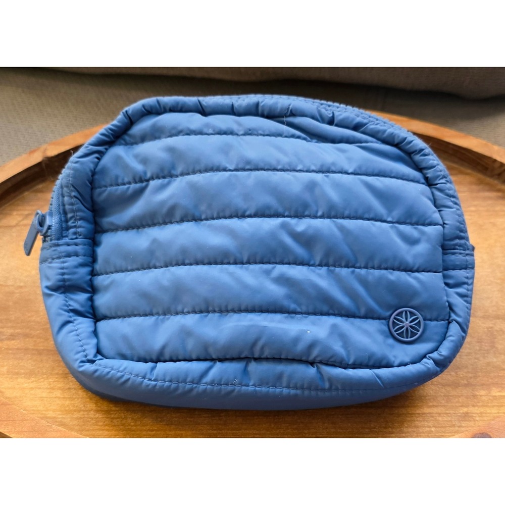 Gaiam Blue Quilted Puffer Belt Bag Waist Pack with Adj Strap and Mesh Pockets